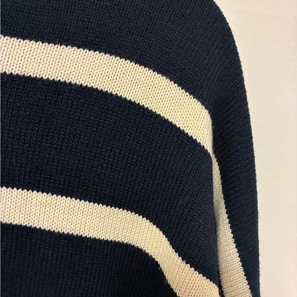 Topshop Black and Cream Striped Turtleneck Sweater - Picture 6 of 7